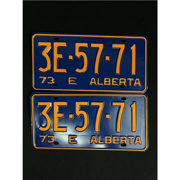 Pair Of Mint Conditon NOS 1973 Alberta License Plates