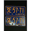 Image 1 : Pair Of Mint Conditon NOS 1973 Alberta License Plates