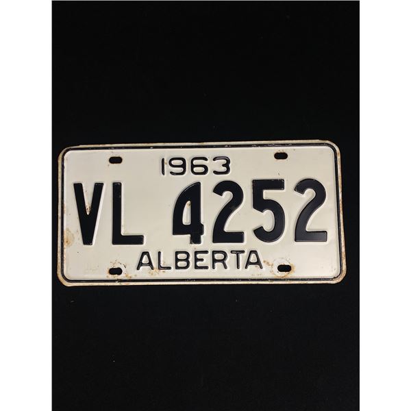 1963 Alberta License Plate Nice Condition