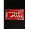 Image 1 : NOS Near Mint Condition 1983 Vancouver Commercial  License Plate