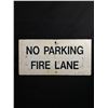 Image 1 : Vintage Wood "No Parking Fire Lane" Sign Approx. 12" x 24"