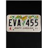 Image 1 : 1991 South Carolina Tin License Plate