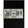 Image 1 : 2017 Tennessee "Coffee" Tin License Plate