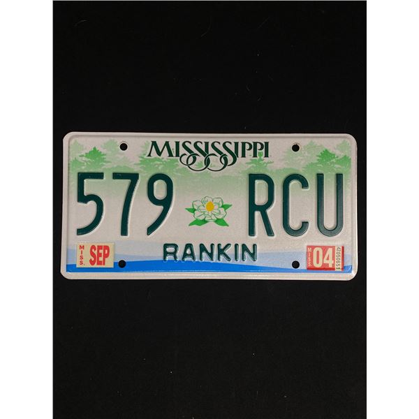 2004 Mississippi "Rankin" Tin License Plate