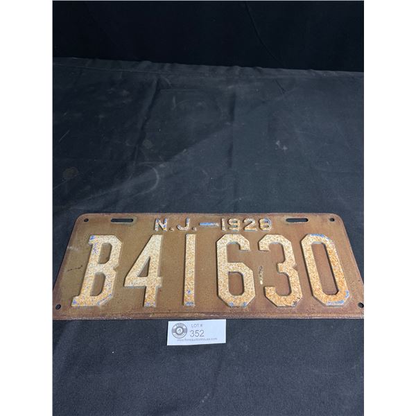 1926 New Jersey License Plate