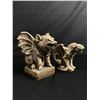 Image 1 : Beautiful Windstone Editions Gargoyle Pig Sculpture & Smaller Gargoyle Panther. No Chips Or Cracks