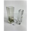 Image 2 : 2 Mid Century Crystal Glass Vases 1960's