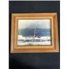 Image 2 : Vintage Hardy Brothers Fishing Net w/Pouch Made In England  & 2 13"x11" Framed Boat Photos