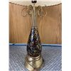 Image 2 : Vintage MCM Brass Table Lamp w/Shade. Approx. 26" Tall