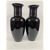 Image 2 : 2 Tenmoku-Kiku Vases. Made In Japan. Approx. 12 1/2" High