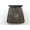 Image 2 : Sterling Silver Pendant and Earrings - Red Stone