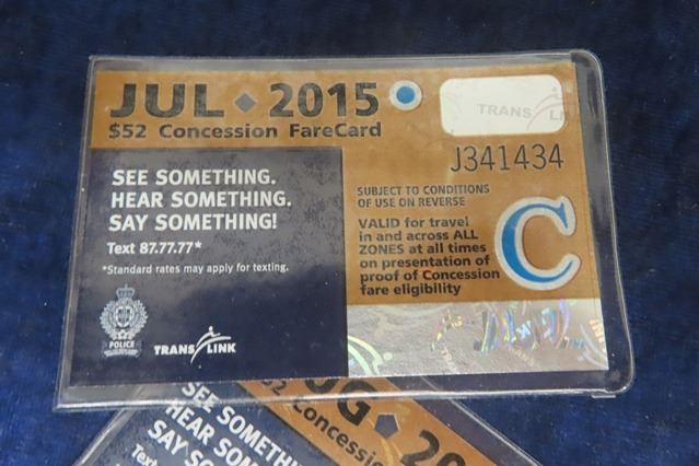 Translink Pass 72 Vancouver British Columbia Translink, Skytrain, and Bus Passes 2010 ...
