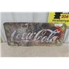 Image 1 : Drink Coca Cola Porcelain Door Kick Plate Sign 28 1/2'' x 12 1/2'' Very Worn, 