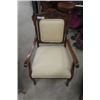 Image 2 : Pair of Wood and Upholstered Chairs - 1 is Platform Rocker, Other is on Wheels