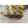 Image 8 : Wooden Sailboat Mounted on Wood + Plastic Owl Piggy Bank