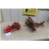 Image 1 : 2 Model Displays Firetruck + Plane 6" x 8" x 15"