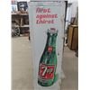 Image 1 : 1968 7Up Metal Embossed Sign - 1st Against Thirst, 18" x 54"