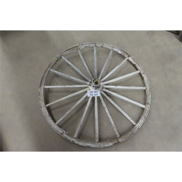 Antique Wooden Spoked Wagon Wheel 38" Diameter