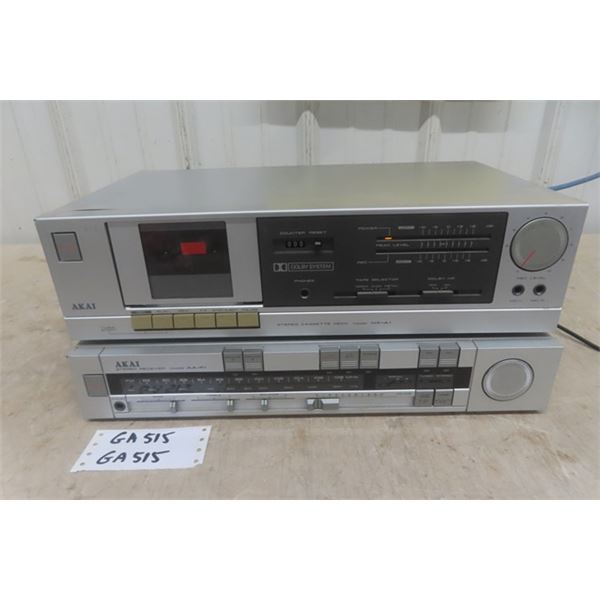 Akai Model AA-R1 Receiver + Model HX-A1 Tape Deck - Powers Up