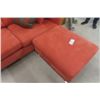 Image 3 : Nice Velour / Cloth Couch with Ottoman, Chrome Feet + 4 Pillows 76" Wide