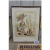 Image 2 : 1960 M. Hartnett Gamin #3 Bedtime Print in Frame 21" x 27" Ringling 