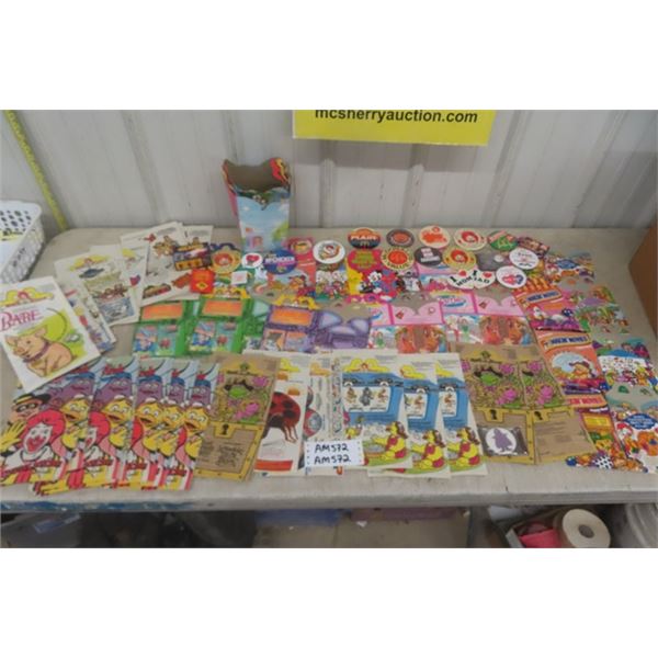 McDonalds Happy Meal Bags, Cardboard Boxes, Buttons, plus more