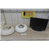 Image 1 : 2 Glass Light Fixtures - 15" Wide + Sylvania Computer / TV Monitor 19"