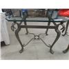 Image 8 : 4pc Wrought Iron + Glass Coffee Table Set ; 17" x 40" x 40" + 