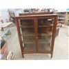 Image 1 : Oak 2 Door China Cabinet with Side Glass - 1/4 Cut Mission 