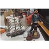 Image 1 : Ships Captain Figural Clock 26" Tall - Has Damage, 