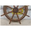 Image 8 : Vintage Ships Wheel 44" Across - Heavy Steel Band on