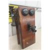 Image 2 : Antique Northern Electric Wall Phone 9" x 20" 