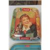 Image 4 : 4 Vintage Coca-Cola Metal Serving Trays - Menu Girl Tray is French