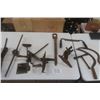 Image 1 : Various Antique Hand Tools; Scrapers, Knives, Drill, Tap +