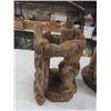 Image 2 : 2 Ancient Primitive Wood Carvings of Spirit Figure - 1 has lost 