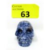 Image 1 : 346 CT Blue Spot Jasper 3D Skull - Hand Carved