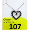 Image 1 : New Blue and White Diamond Heart Necklace