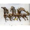 Image 1 : 3D Brass Horses Wall Art - 5" x 26" x 16" tall