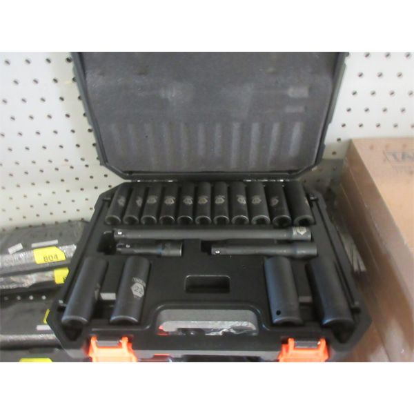 New 1/2  Deep Drive Impact Socket Set w/ Extension Bar