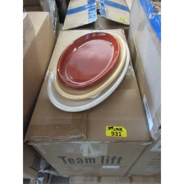 Case of 5 New 3 Pc. Glazed Platter Sets