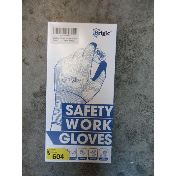 8 New Pairs of XXL Brigic Work Gloves- Rubber Palm