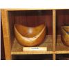 Image 2 : Qty 6 Mini Bowls: Koa, Norfolk, Milo, Sandalwood, Mango & Macadamia w/ Wooden Display Case 13"x9"