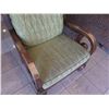 Image 2 : Wooden & Woven Armchair w/ Back & Seat Cushions 29"x34"x36"H