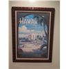 Image 1 : Hawaii Royal Hawaiian Hotel Beach Artwork, Framed & Matted 38"x46"