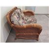 Image 2 : Woven Loveseat w/ Tropical Print Cushions 58"x38"x34"