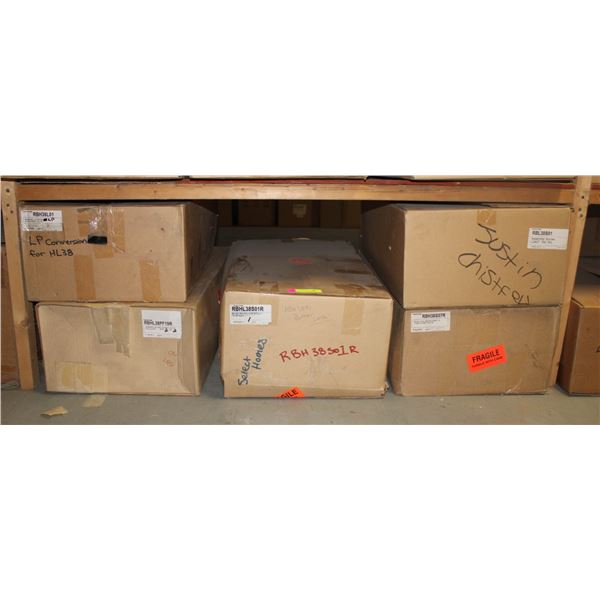 5 BOXES OF ASSORTED BURNER ASSEMBLIES