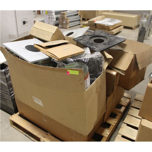 PALLET OF PARTS INCLUDES FLEX SECTION, FACE PLATES