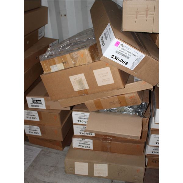 14 ASSORTED BOXES OF FIREPLACE PARTS & ACCESSORIES