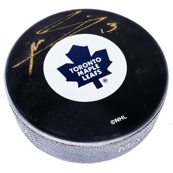 Toronto Maple Leafs Logo Puck Autographed Mats Sundin