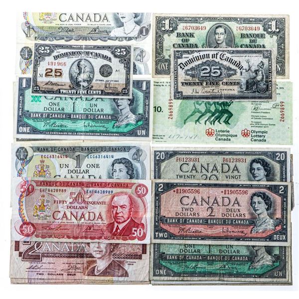 Canada, Bank Note Collection - 30 Notes - 2 Lottery Tickets, $159.00 ...